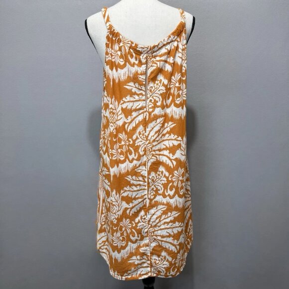 Rachel Zoe Mini Dress XL Halterneck Linen Blend Cover-Up Tropical Floral Resort - Picture 3 of 8